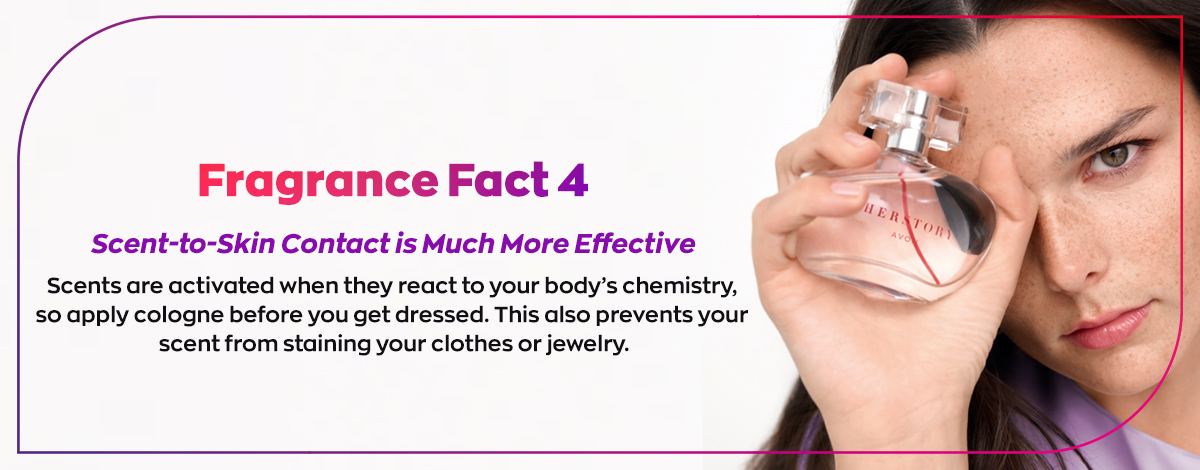 Fragrance Fact #4: Scent-to-skin contact is much more effective