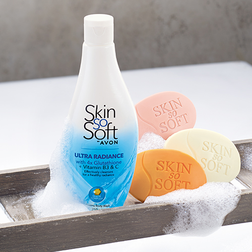 Avon - Product Detail : Avon Skin So Soft ULTRA RADIANCE with 4x Glutathione  + Vitamin B3 & CCreamy Body Wash