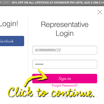 Click the Login with Facebook button to continue