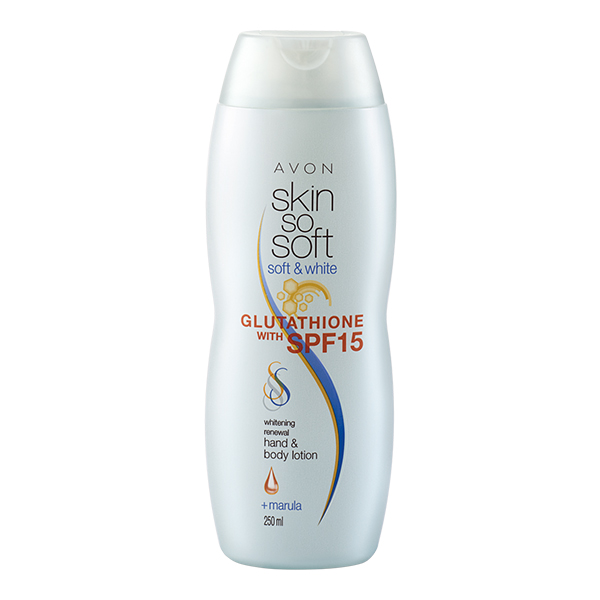 Skin So Soft Soft & White Glutathione with SPF 15 Whitening Renewal Hand & Body Lotion 250 mL