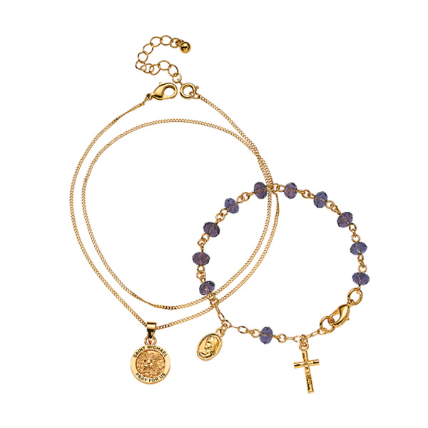 ST MICHAEL BRACELET DARK BLUE – Marytown Gift Shop