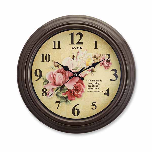 Avon Product Detail Rose Wall Clock